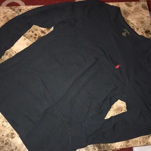 Men’s black long sleeve polo shirt